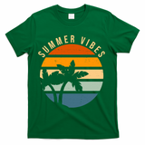 Summer Vibes Retro Sunset Tropical T-Shirt - Green