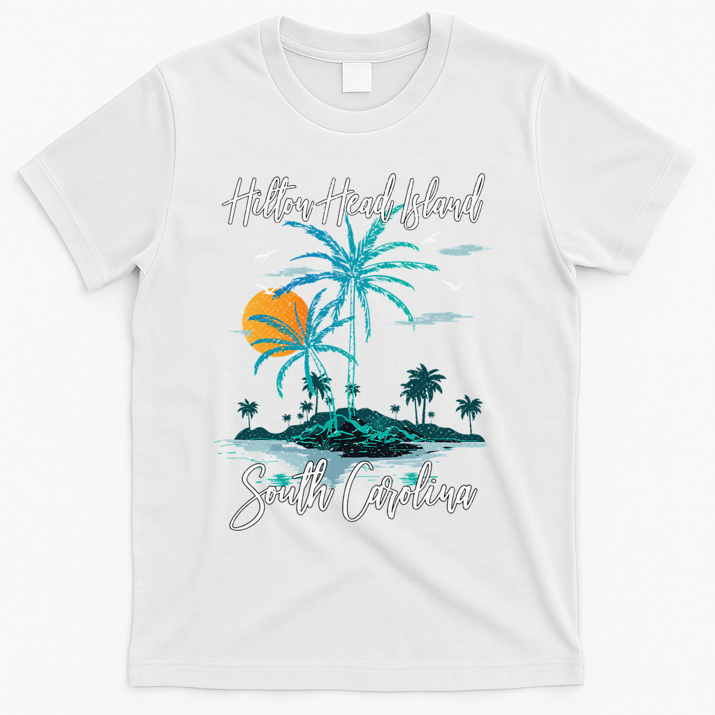 Summer Vacation Retro South Carolina Hilton Head Island T-Shirt - White