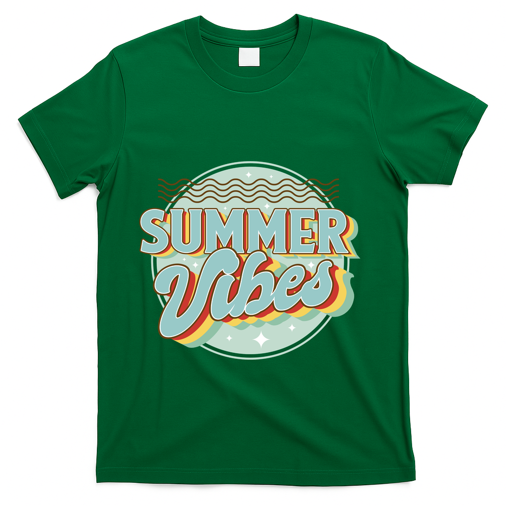 Summer Vibes Retro Cool T-Shirt - Green
