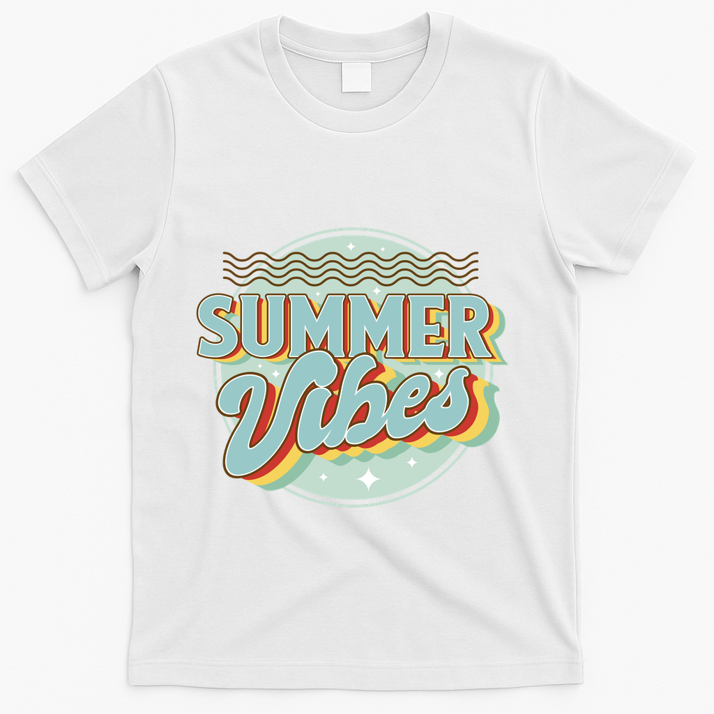 Summer Vibes Retro Cool T-Shirt - White