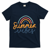 Summer Vibes Rainbow Cute T-Shirt - Navy