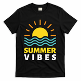 Summer Vibes Sunset Ocean T-Shirt - Black