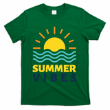 Summer Vibes Sunset Ocean T-Shirt - Green