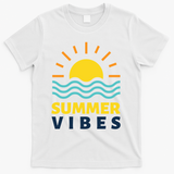 Summer Vibes Sunset Ocean T-Shirt - White
