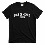Sporty Varsity Style Gulf of Mexico EST 1550 T-Shirt - Black