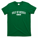 Sporty Varsity Style Gulf of Mexico EST 1550 T-Shirt - Green