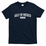 Sporty Varsity Style Gulf of Mexico EST 1550 T-Shirt - Navy