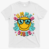 Summer Vibes Tropical Sunset Beach Vacation T-Shirt - White