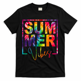 Summer Vibes Tie Dye Colorful Fun T-Shirt - Black
