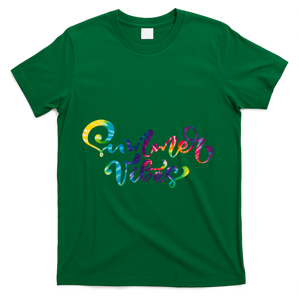 Summer Vibes Tie Dye Colorful T-Shirt - Green