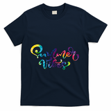 Summer Vibes Tie Dye Colorful T-Shirt - Navy