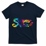 Summer Vibes Tie Dye Rainbow T-Shirt - Navy