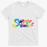 Summer Vibes Tie Dye Rainbow T-Shirt - White
