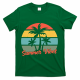 Summer Vibes Tropical Retro Sunset T-Shirt - Green