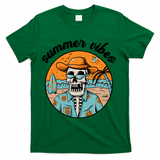 Summer Vibes Vintage Retro Skeleton T-Shirt - Green
