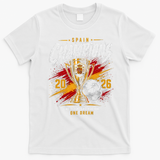 Spain World Champions 2026 Soccer One Team One Dream T-Shirt - White