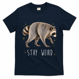 Stay Weird Jimothy The Raccoon Viral Funny T-Shirt - Navy Blue