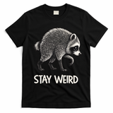 Stay Weird Seattle Short Spine Viral Raccoon Meme T-Shirt - Black