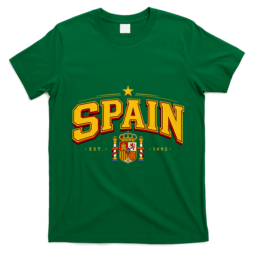 SPAIN World Soccer Fan EST 1492 Vintage T-Shirt - Irish Green