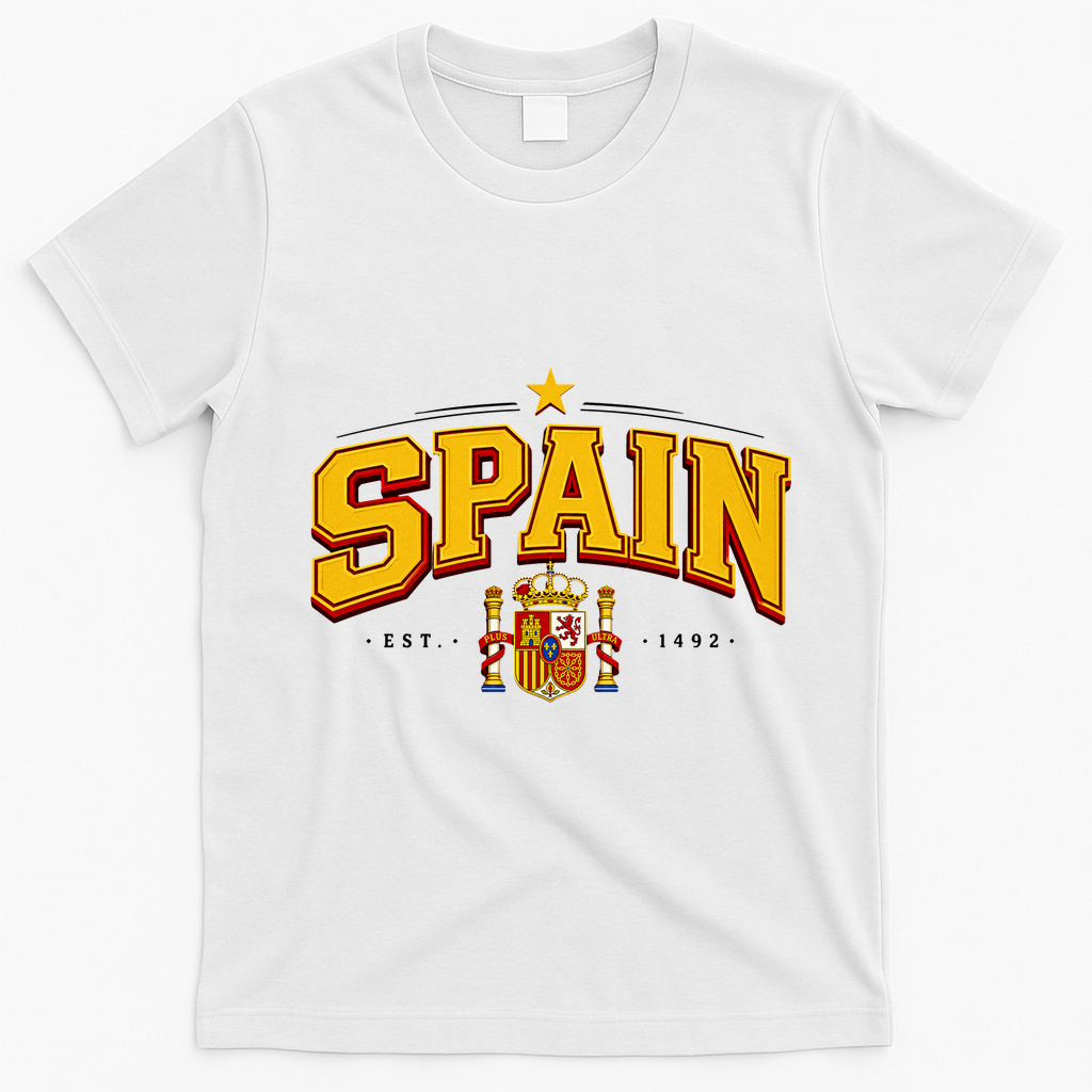 SPAIN World Soccer Fan EST 1492 Vintage T-Shirt - White