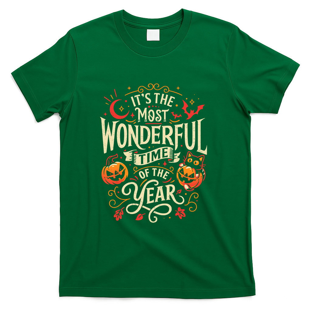 Spooky Wonderful Time - Halloween Cat - Green