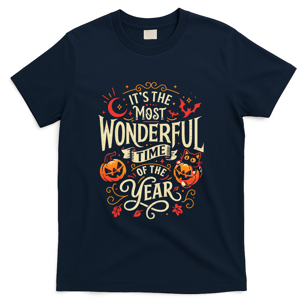 Spooky Wonderful Time - Halloween Cat - Navy