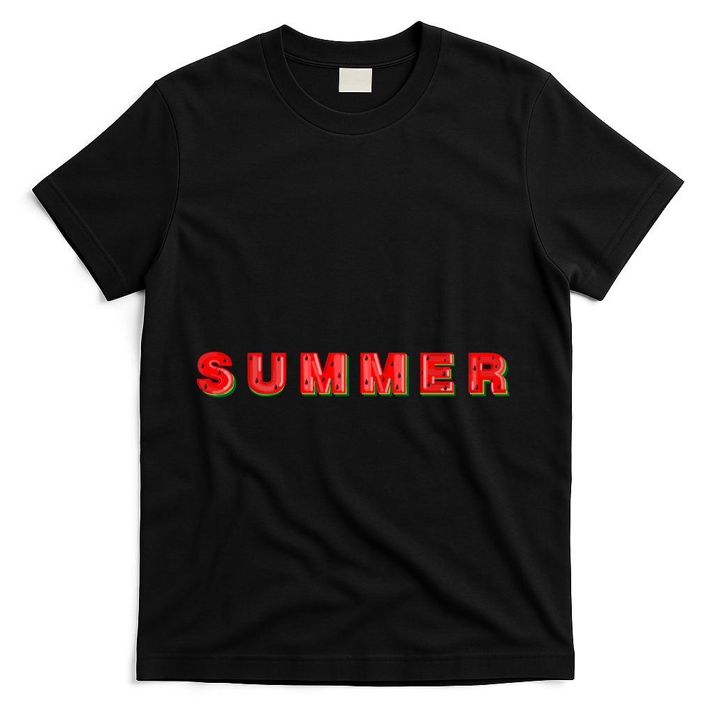 Summer Watermelon Vacation T-Shirt - Black