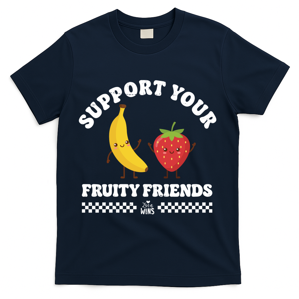 Support Your Fruity Friends Love Wins T-Shirt - Navy