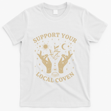 Support Your Local Coven Witch Aesthetic Gift T-Shirt - White