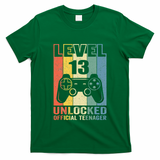 Teenager 13th Birthday Gift Level 13 Unlocked T-Shirt