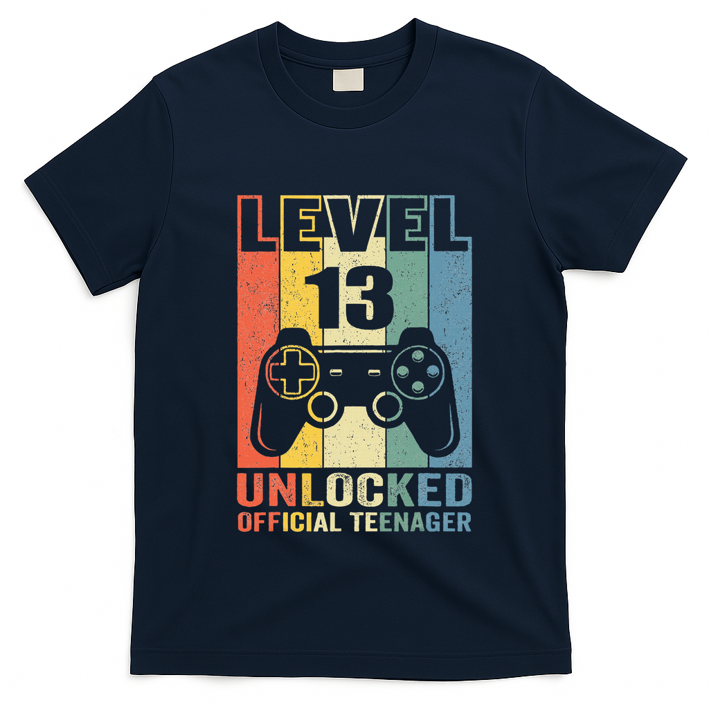 Teenager 13th Birthday Gift Level 13 Unlocked T-Shirt