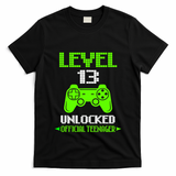 Teenager 13th Birthday Boy Level 13 Unlocked T-Shirt