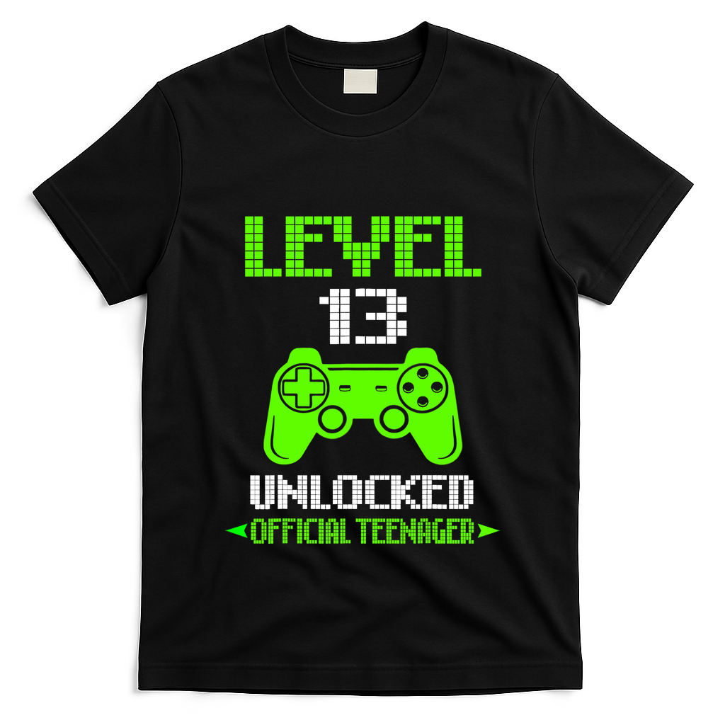 Teenager 13th Birthday Boy Level 13 Unlocked T-Shirt