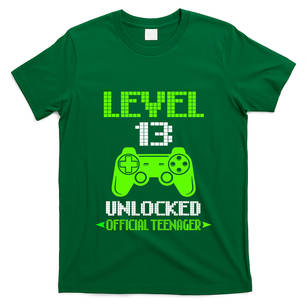 Teenager 13th Birthday Boy Level 13 Unlocked T-Shirt