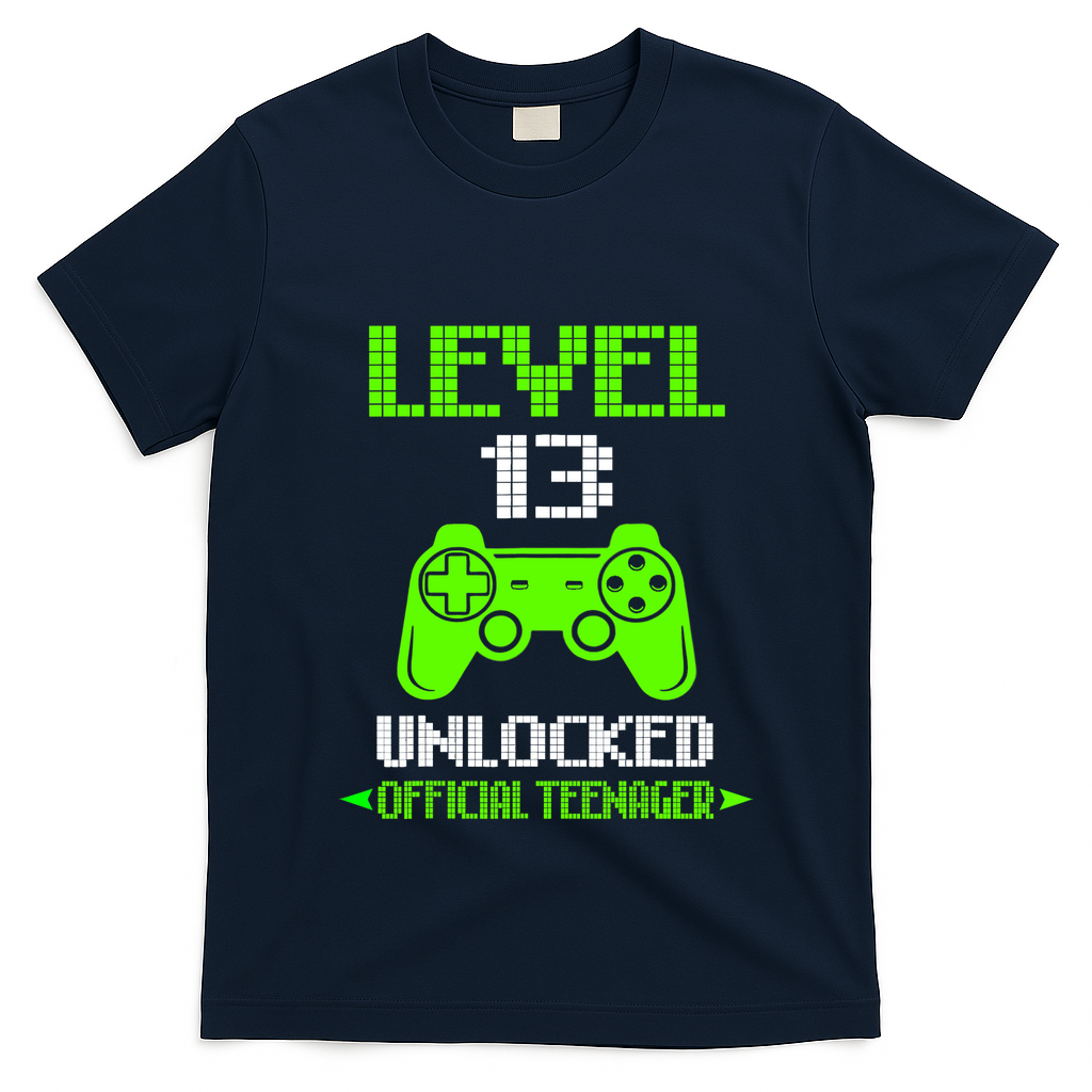 Teenager 13th Birthday Boy Level 13 Unlocked T-Shirt