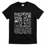 Typography 1st Grade Team Student Teacher T-Shirt - Black