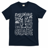 Typography 1st Grade Team Student Teacher T-Shirt - Navy