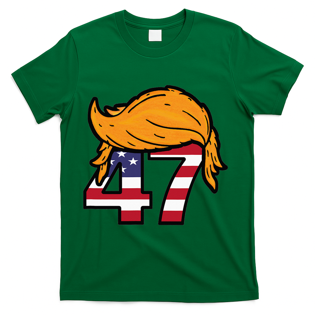 TRUMP 47th President Hair T-Shirt - Green