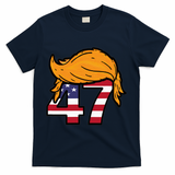 TRUMP 47th President Hair T-Shirt - Navy