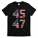 Trump 2024 45 47 Vintage Usa Flag T-Shirt - Black