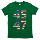 Trump 2024 45 47 Vintage Usa Flag T-Shirt - Green