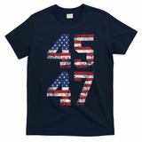 Trump 2024 45 47 Vintage Usa Flag T-Shirt - Navy
