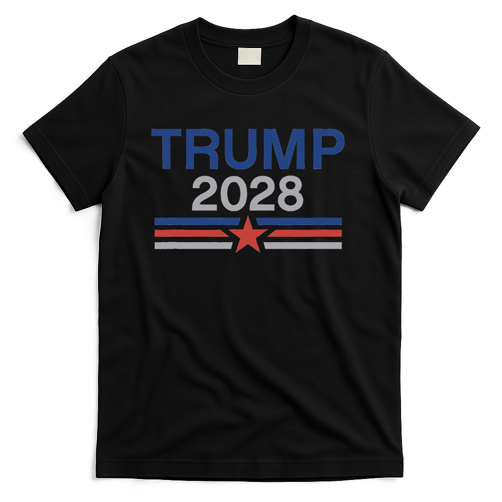 Trump 2028 Minimalist Retro Patriotic Trump Inauguration T-Shirt - Black