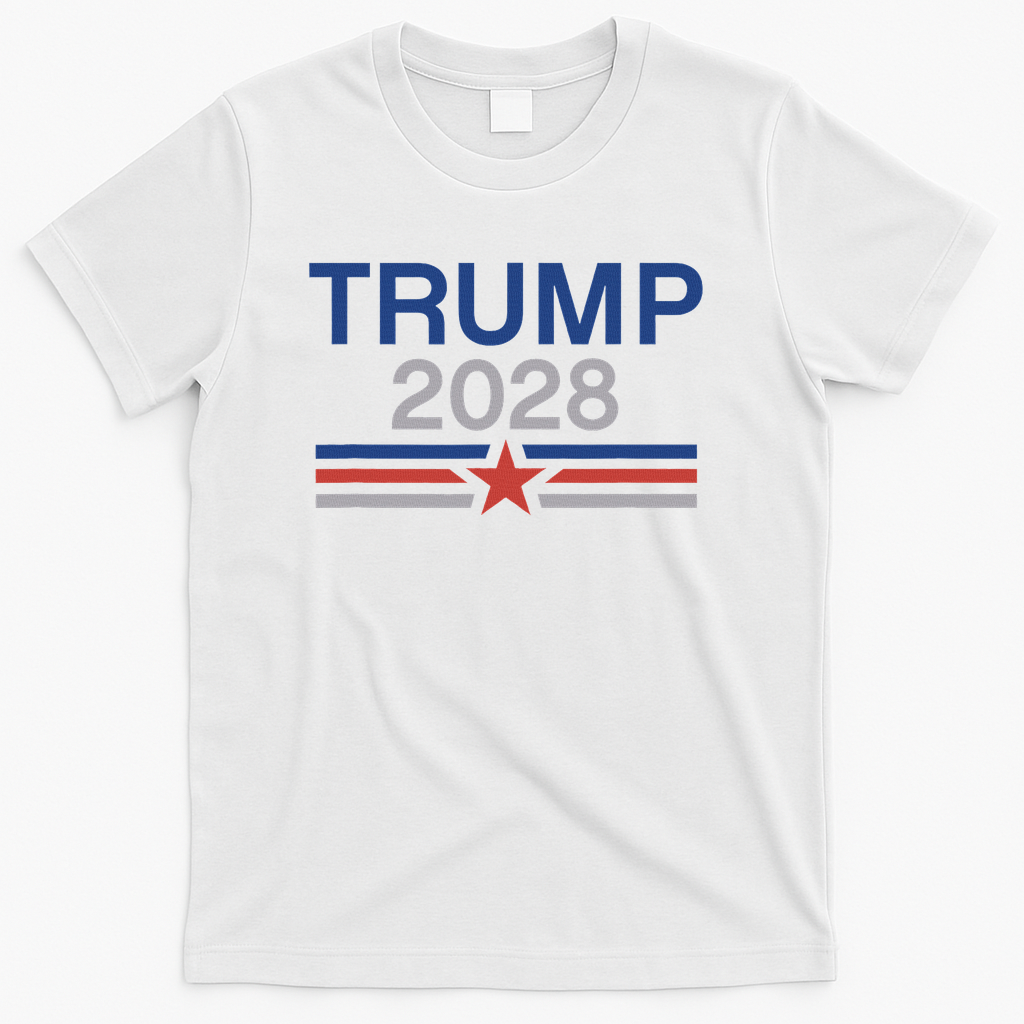 Trump 2028 Minimalist Retro Patriotic Trump Inauguration T-Shirt - White