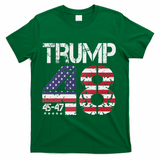 Trump 2028 President 45 47 48 American Flag Trump 2028 T-Shirt - Green