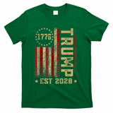 Trump 2028 Vote Donald Trump America US Flag Vintage T-Shirt - Green