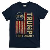Trump 2028 Vote Donald Trump America US Flag Vintage T-Shirt - Navy