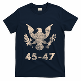 Trump 45 47 Vintage Grunge Retro 4th Of July 1776 2026 250 T-Shirt - Navy