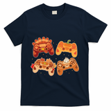 Thanksgiving Autumn Fall Video Game Controllers T-Shirt - Navy
