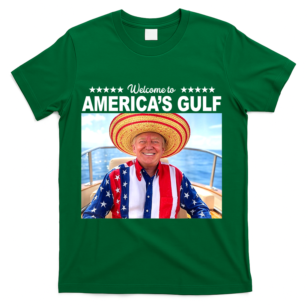Trump Americas Gulf Mexico President Trump Sombrero T-Shirt - Green